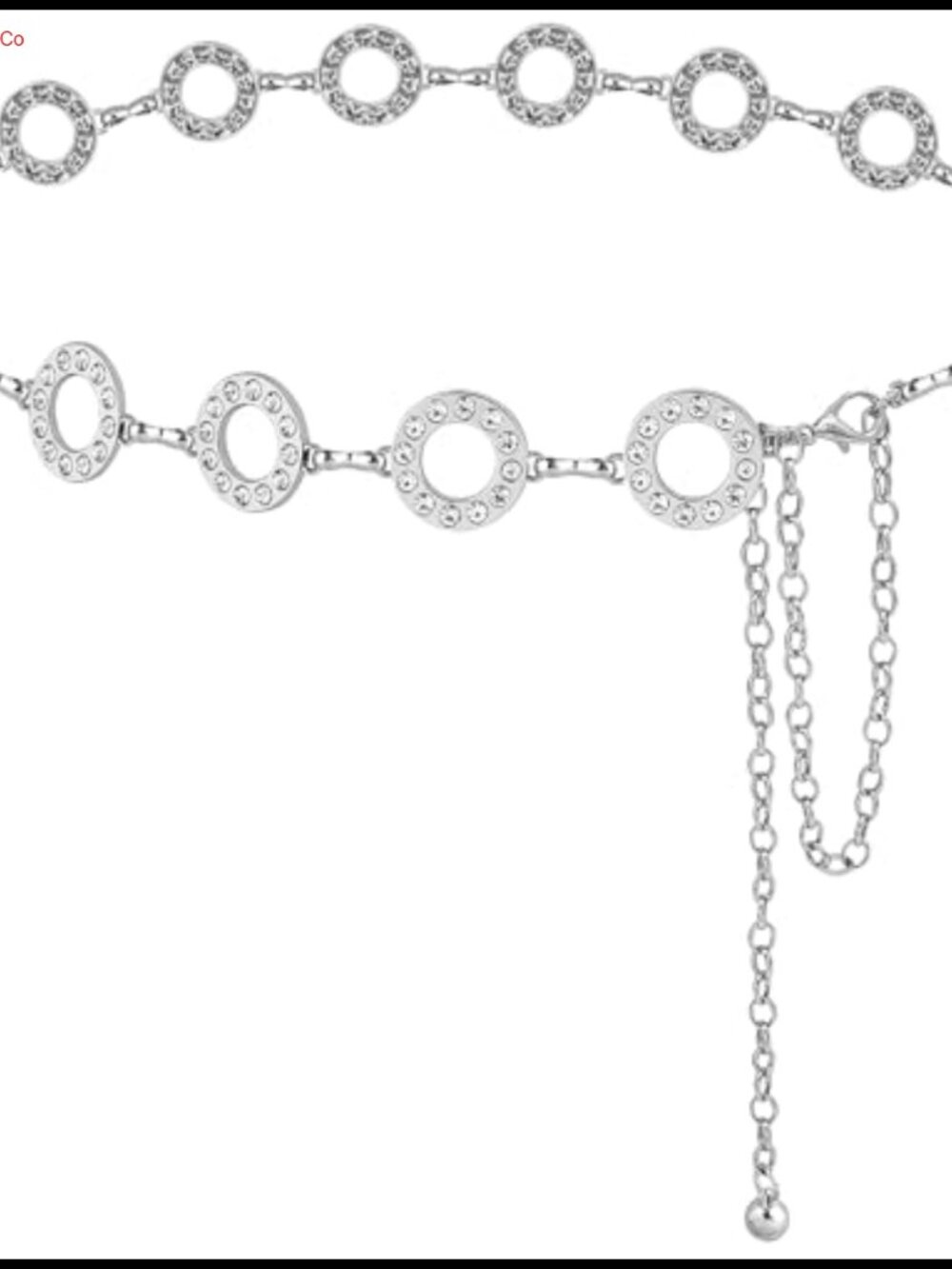 Rhinestone Waist Chain Adjustable Metal Belt for Dresses